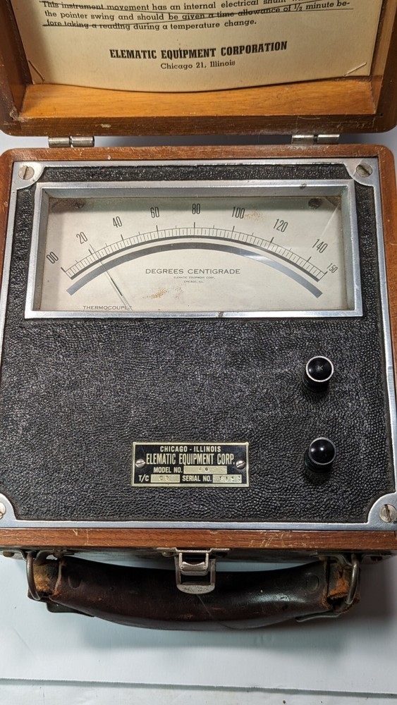 Elematic Corp. Chicago High Resistance Pyrome Untested Wood Case Steampunk Style