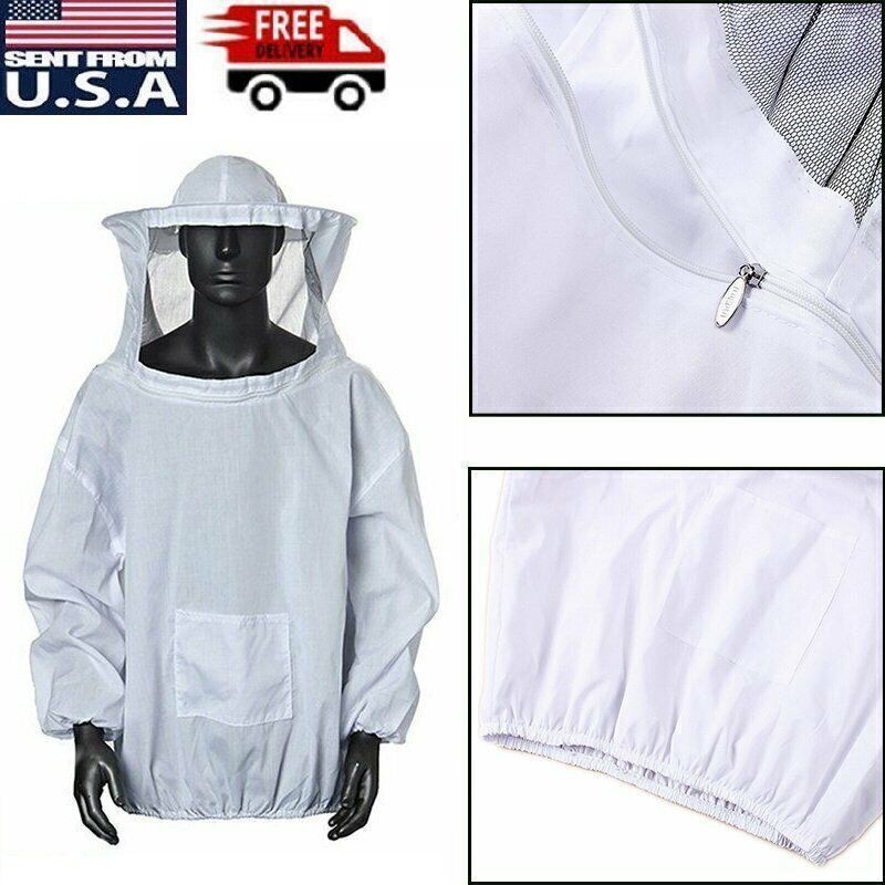 Beekeeping Jacket Veil Bee Keeping Suit Hat Pull Over Smock Protective Equipment