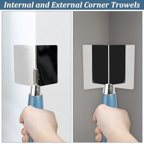 2 Pack Drywall Corner Tool Set - 3" Stainless Steel Outside & Inside Knives, Sof