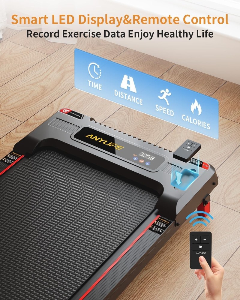 Portable Under Desk Treadmill with 330lb Capacity & Incline Function