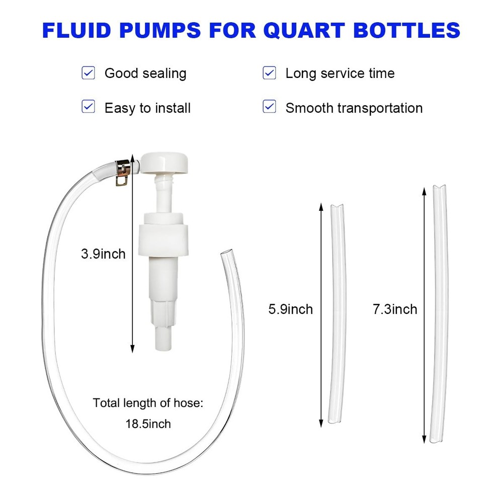 NYTKL Fluid Pump for Quart Bottles, 4cc Per Stroke Hand Pumps White
