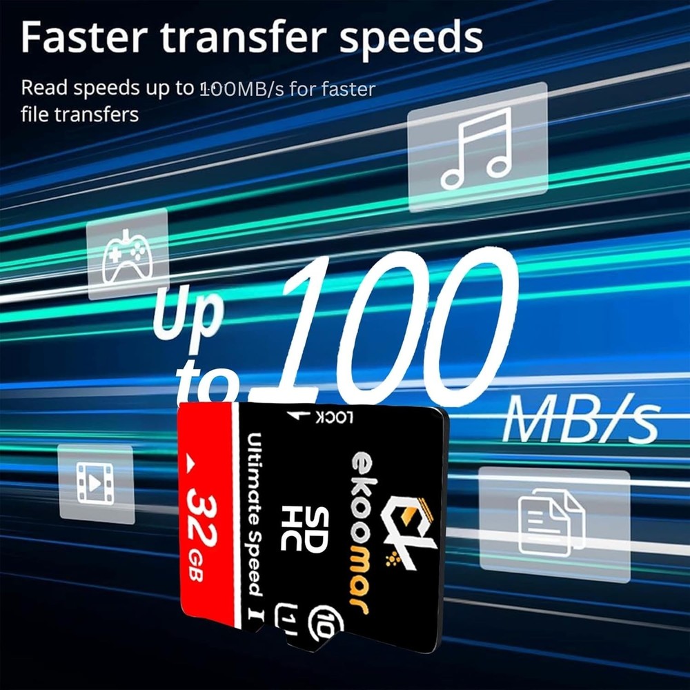 Card - Class 10, High-Speed Memory Card with 100MB/s for Digital Camera, Dash...