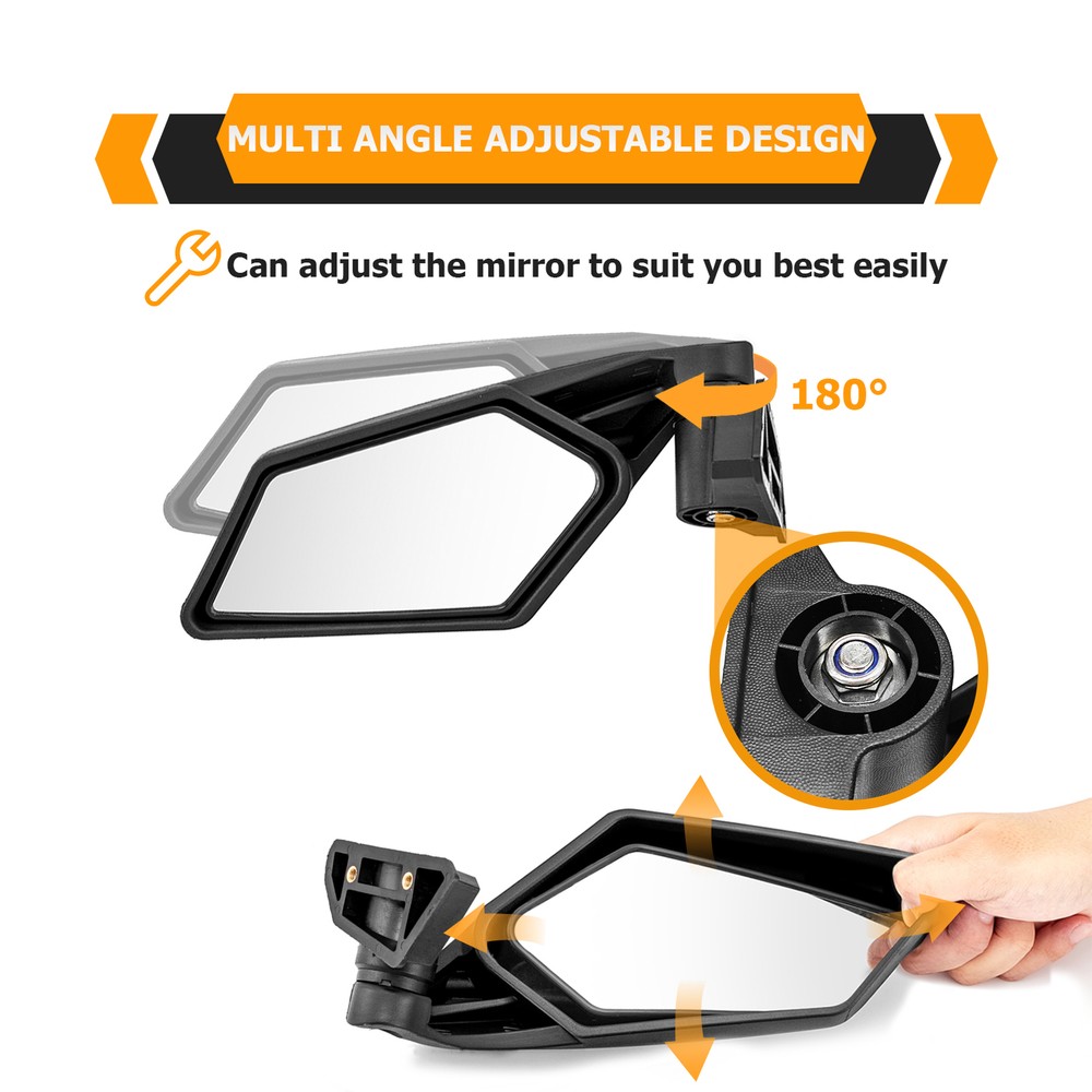 Rear Side View Mirrors w/Automatic Reset Function For Can Am Maverick X3 2017+