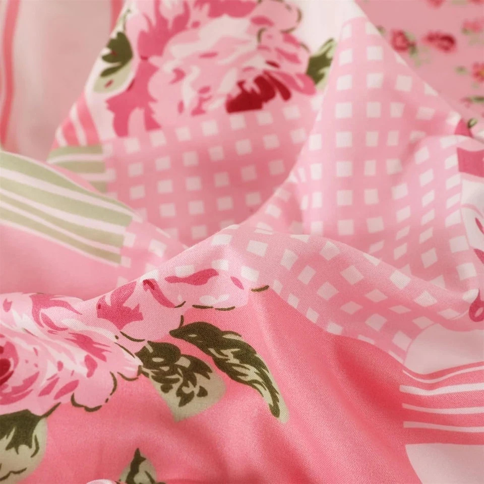 Floral Comforter Queen Size Patchwork Microfiber Comforter Set All Season 88x88"
