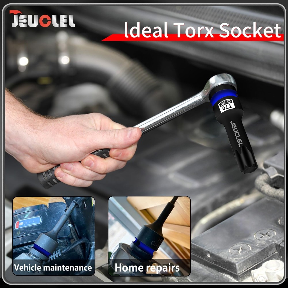 T70 Torx Bit Socket, 1/2" Drive Torx Star 6 Point Impact Bit Socket, 3-Inch, ...