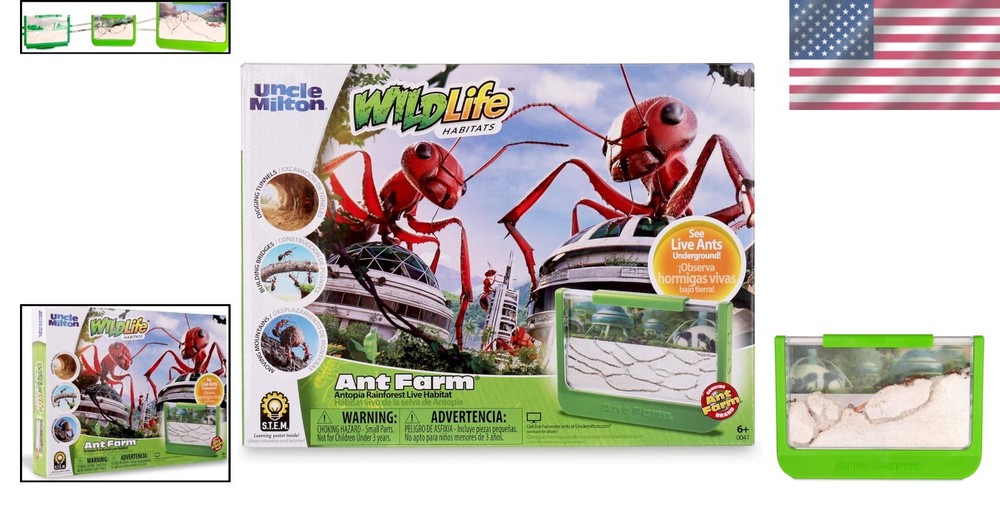 Antopia Rainforest Ant Habitat: Live Ant Observation & STEM Learning Toy