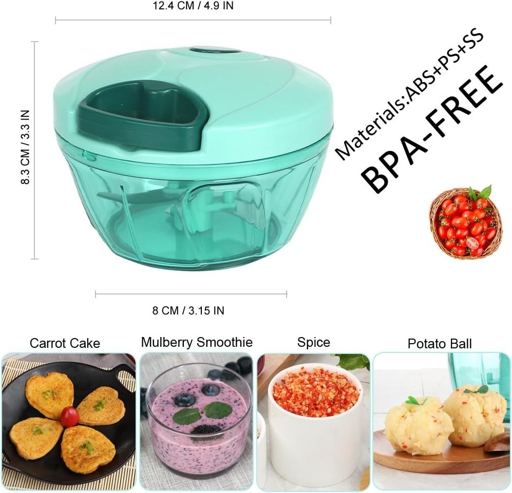 Manual Food Processor Vegetable Chopper, Portable Hand Pull String Garlic Min...