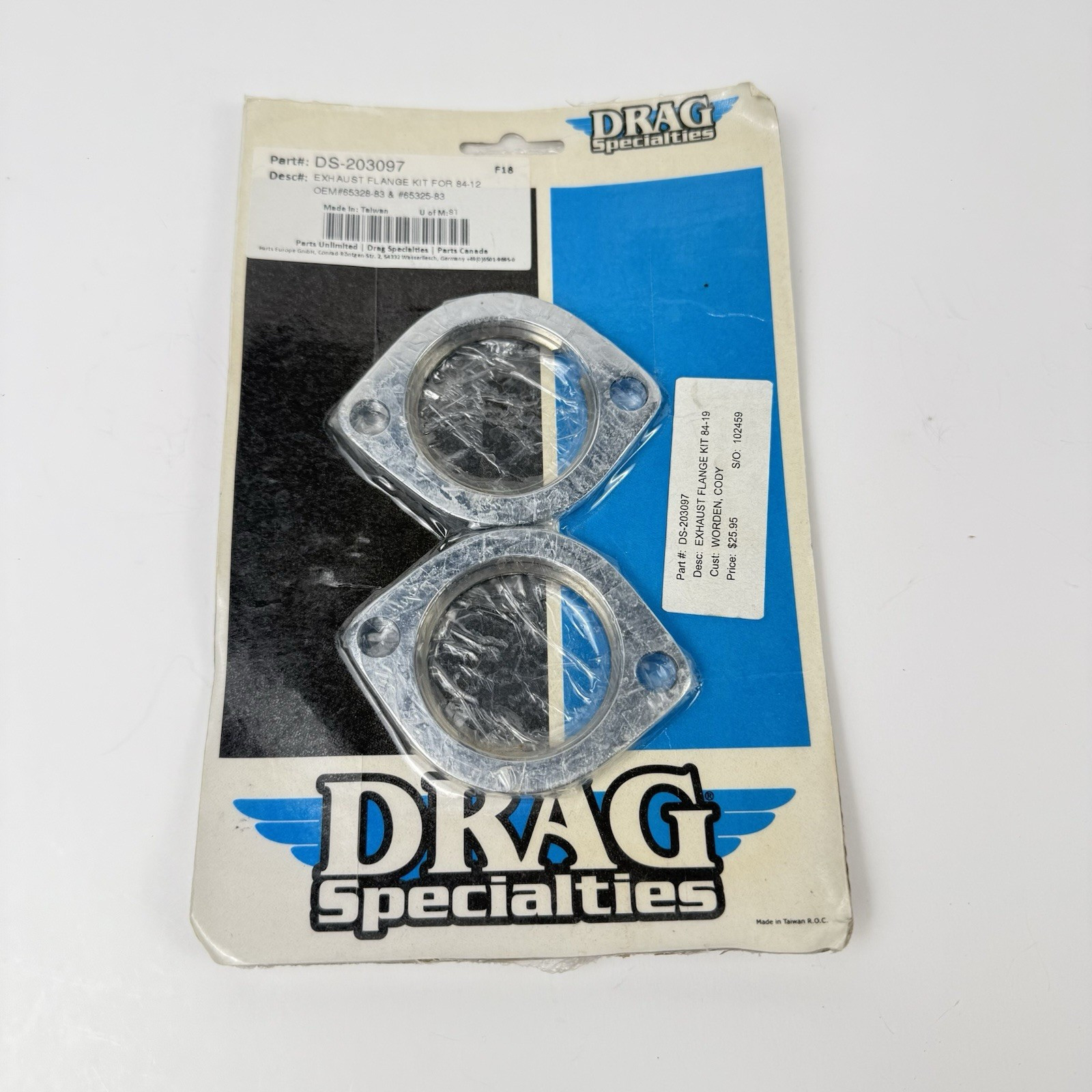 Harley Davidson Drag Specialties 84-12 Exhaust Flange Kit DS-203097