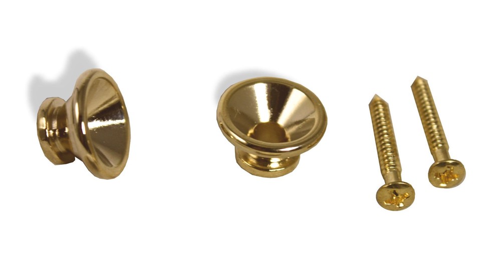 Guitar strap button large gold pair 081151GD