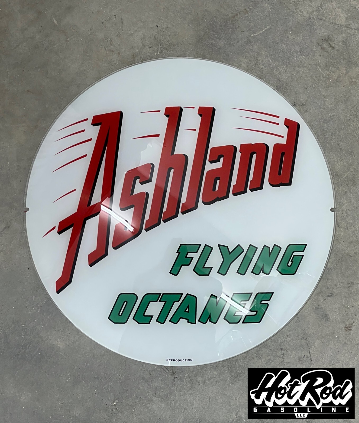 ASHLAND GASOLINE Reproduction 13.5" Gas Pump Globe Face / Lens