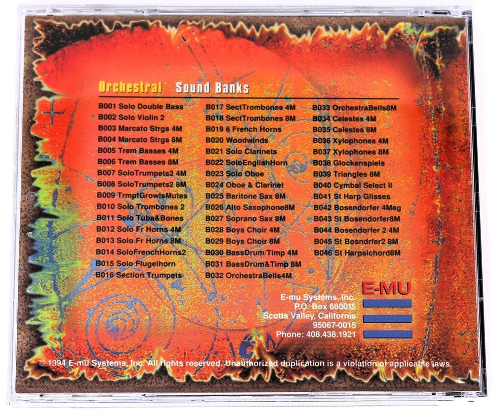 E-MU Systems Sound Library Volume 3 Orchestral Sample Library Sampling CD 1994