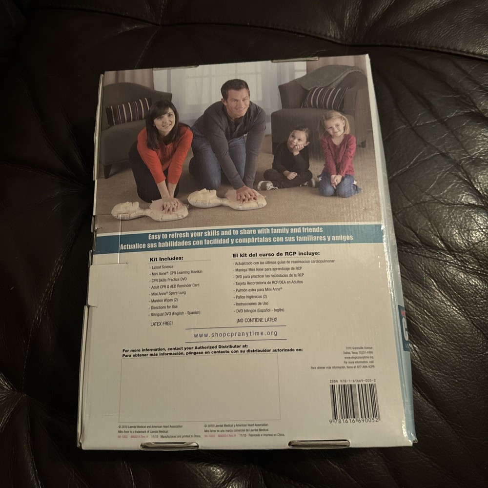 CPR Anytime Family And Friends Personal Learning Program Face Dummy Open Box