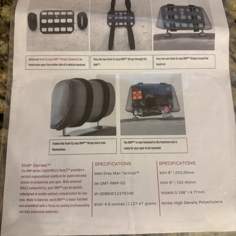 GreyMan Tactical 8” X 6” RIP-M panel RMPtm