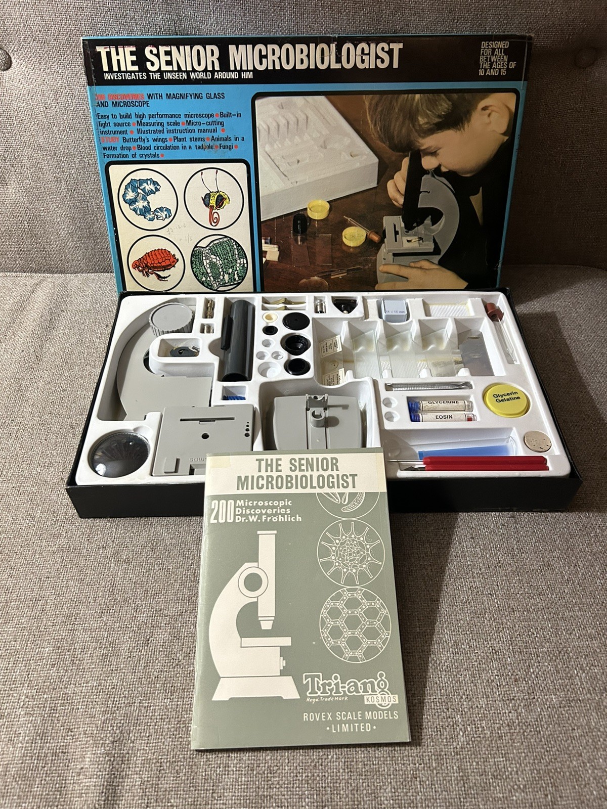 1957 KOSMOS THE Senior Microbiologist 200 SET IN BOX RARE GERMANY vintage