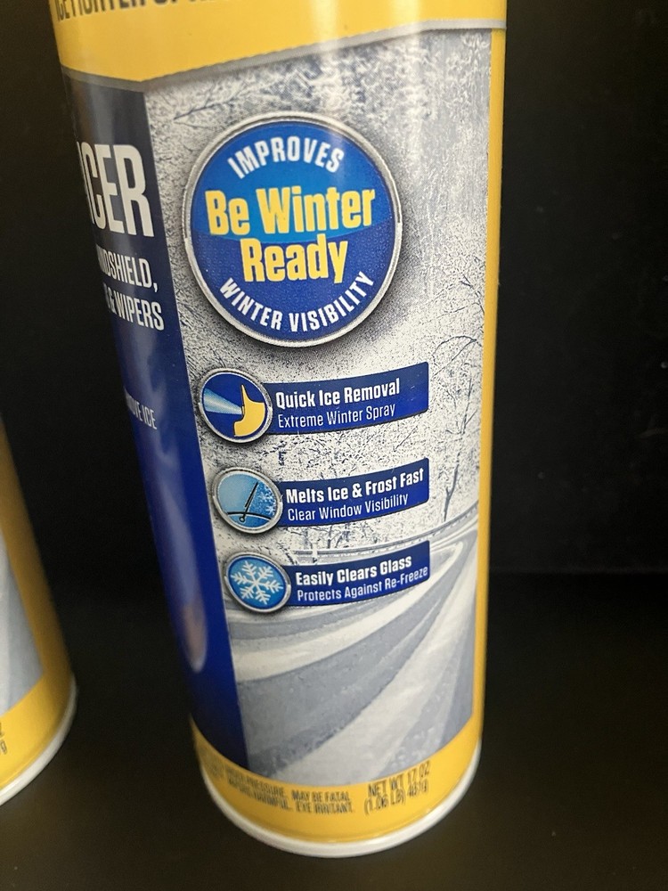 2 Pack-PRESTONE Windshield De-Icer-Spray Canister (17 oz.) Built In Ice Scraper
