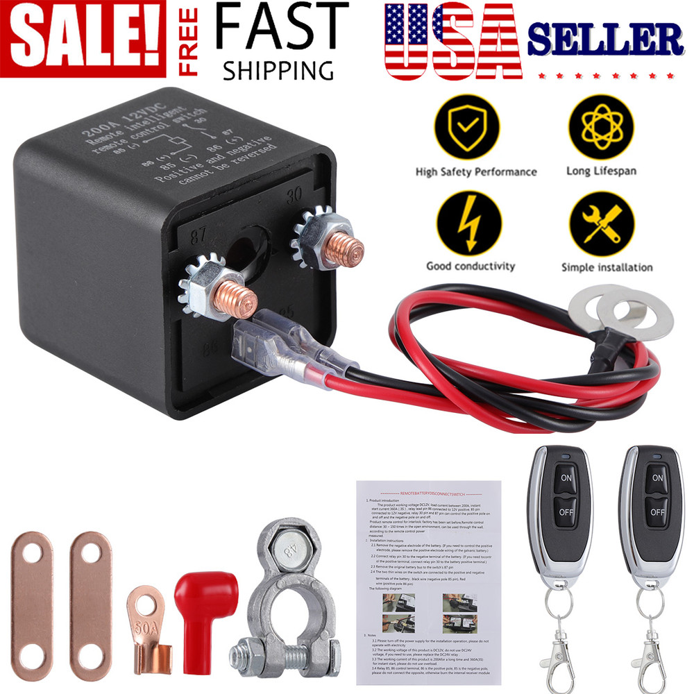 Car Battery Switch Disconnect Power Kill Master Isolator Cut Off Remote Control