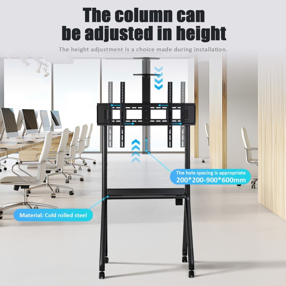 Smart Board Stand for 42-86" Interactive Whiteboard Lockable Wheel Height Adjust