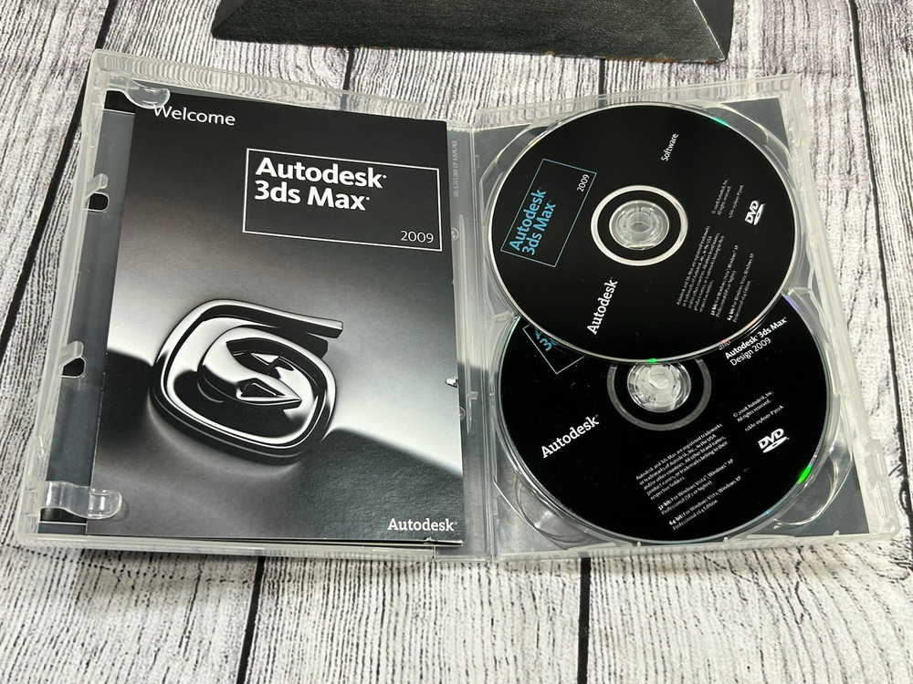 Autodesk 3ds Max 2009 Software Box & Discs PC 3D Modeling No Product Key