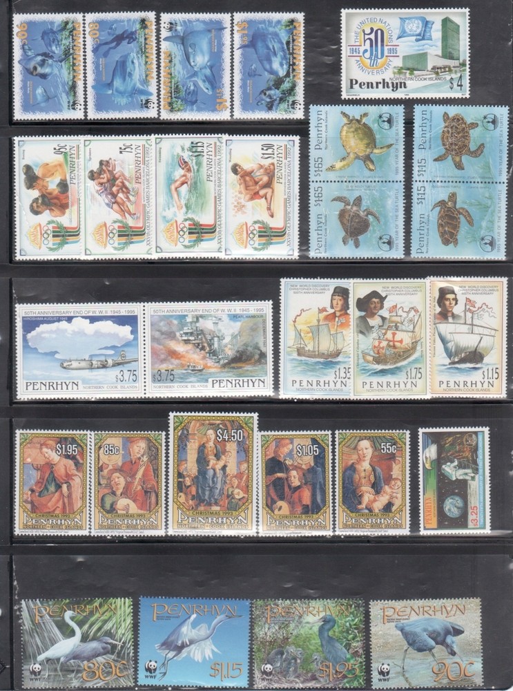 Penrhyn 13 Mint NH Complete Sets