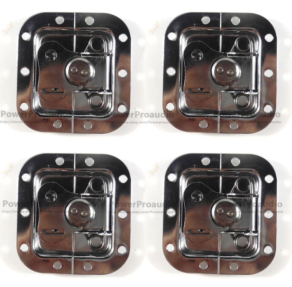 4 x  Chrome Small Butterfly Latches (Split Dish,Padlock) For ATA Road Cases