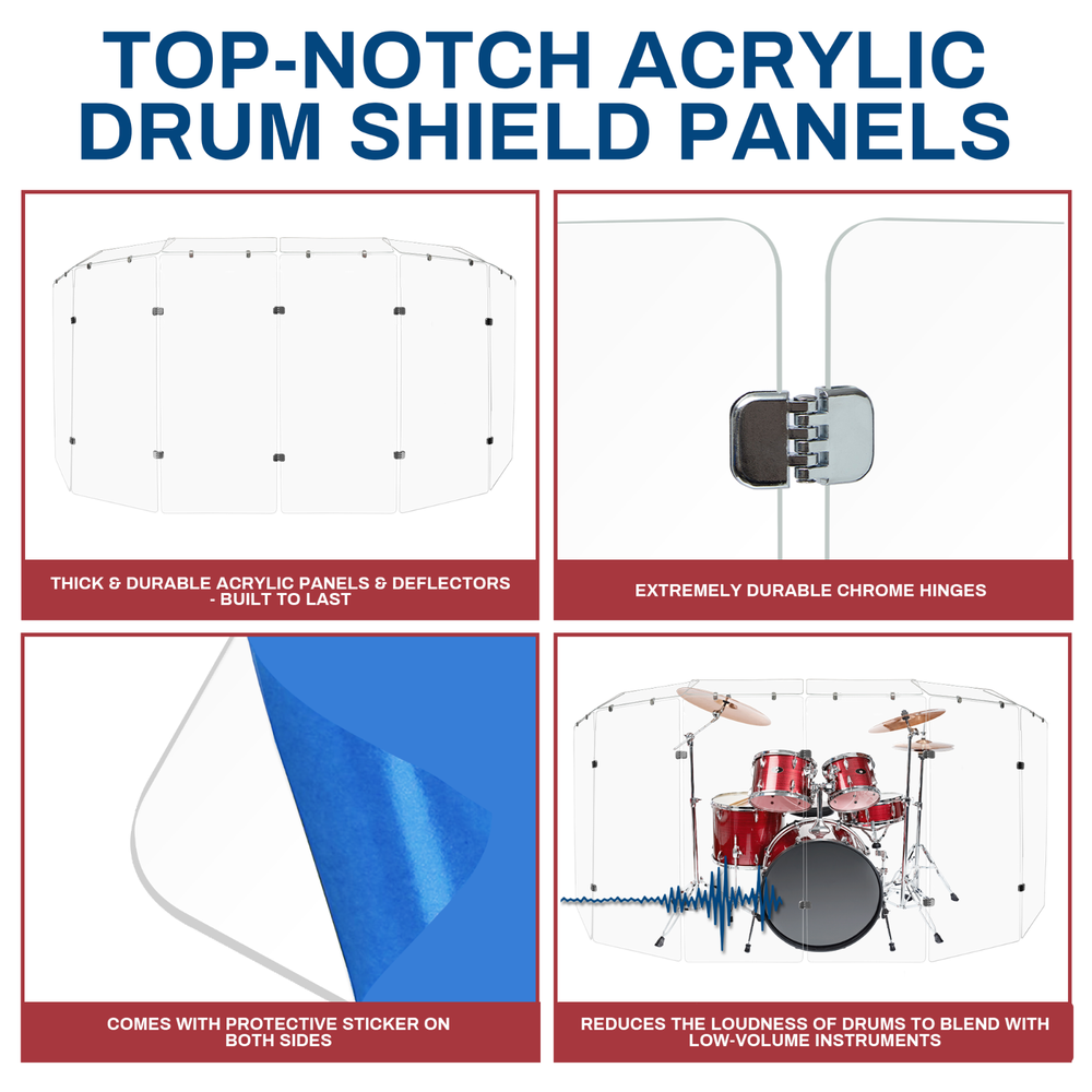 Drum Shield / 6 Panel Drum Shield with Deflectors 5ft Tall