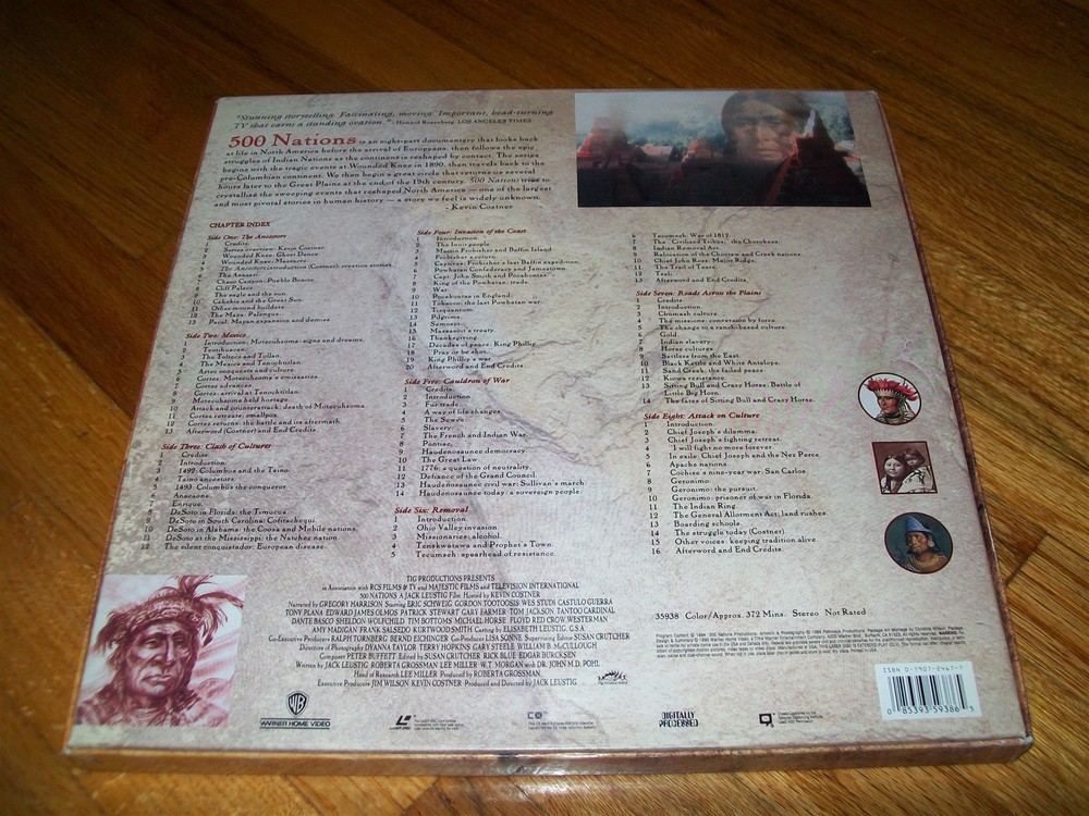 500 NATIONS 4-Laserdisc LD BOXED SET EXCELLENT CONDITION VERY RARE DOCUMENTARY