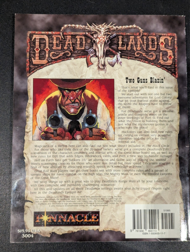 The Epitaph Volume 1 Issue 4 - Deadlands - Pinnacle