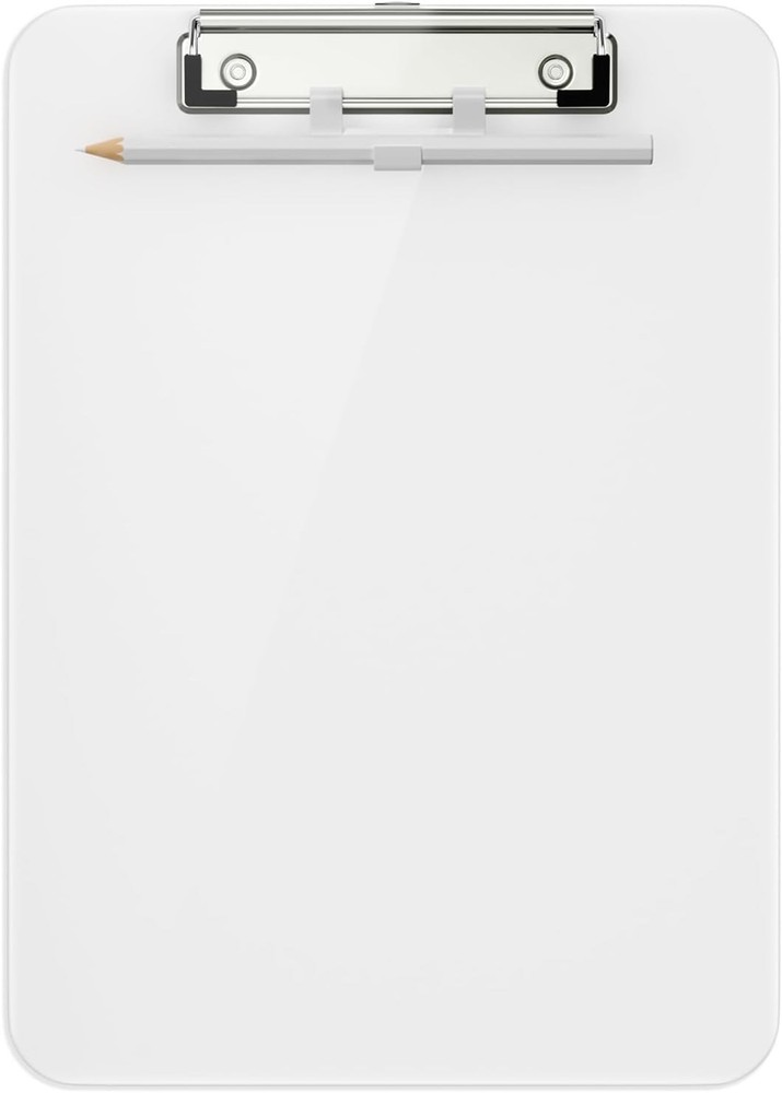 Versatile White Plastic Clipboard 12.5x9” – For Professionals and Students
