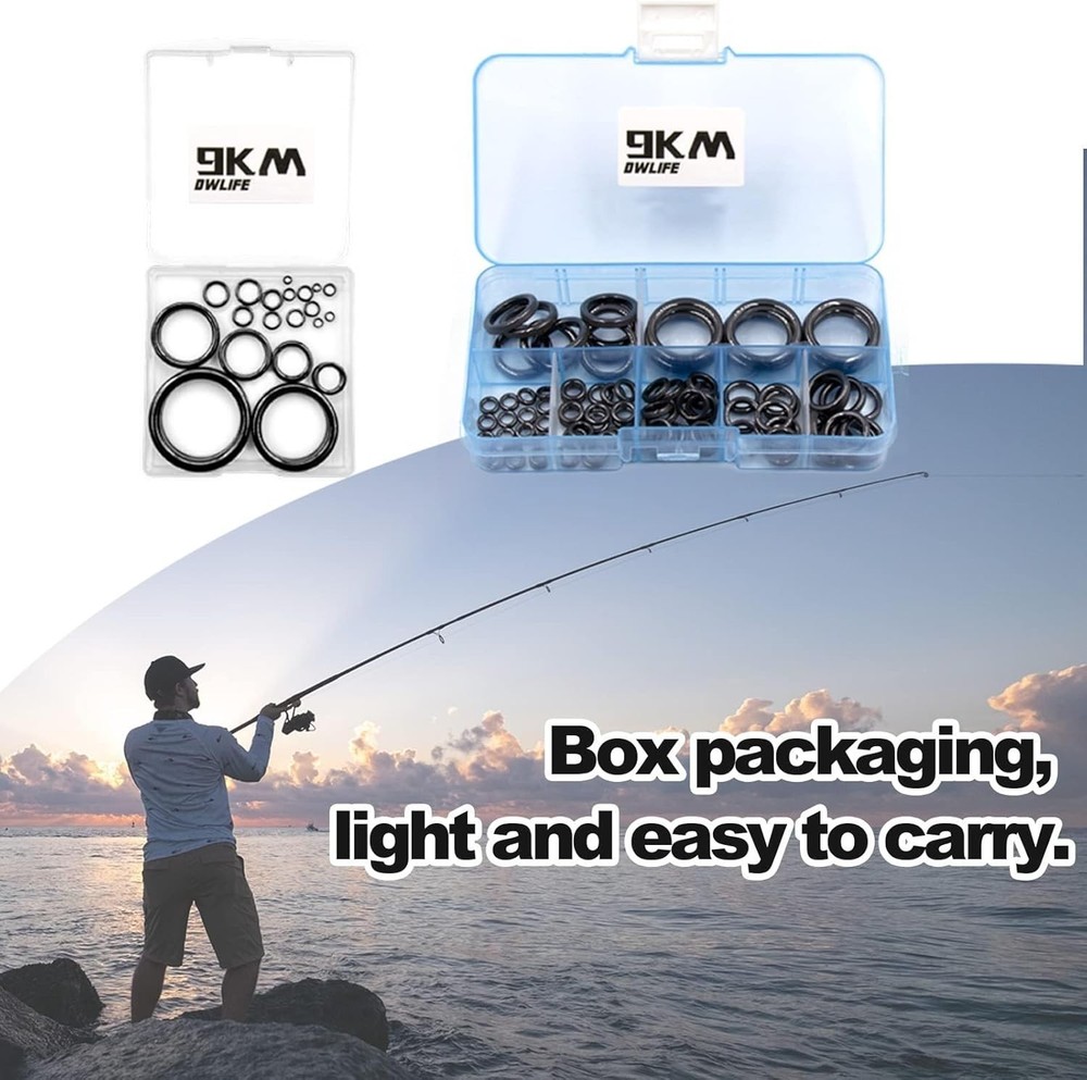 Fishing Rod Ceramic Guide Ring Replacement Kit 14 Sizes for Spinning Casting