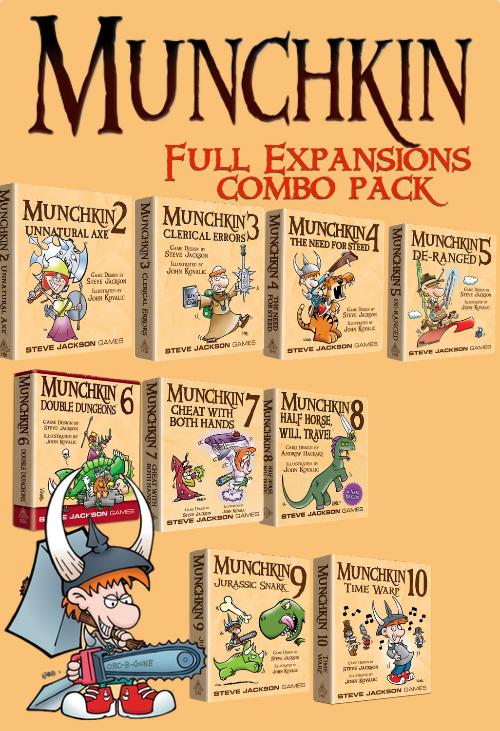 Munchkin Expansions Only Combo Bundle - Munchkin 2 3 4 5 6 7 8 9 10 Expansions
