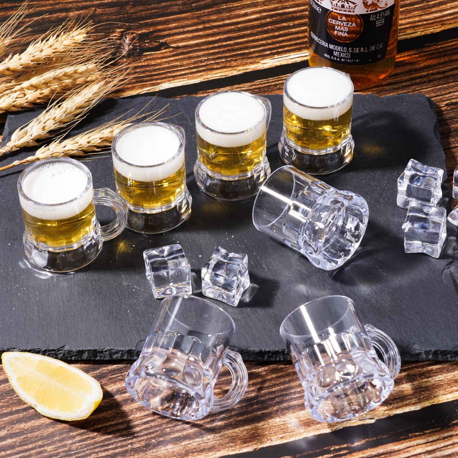 12 Pack 1oz Mini Beer Mugs Shot Glasses with Handles for Drinks Festival BBQ