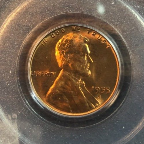 1955-S Lincoln Cent PCGS MS66RD