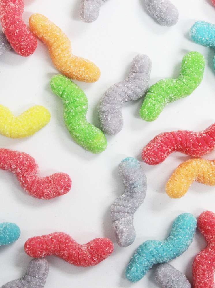 Gummi Tiny Sour Neon Worms - 2 lbs.