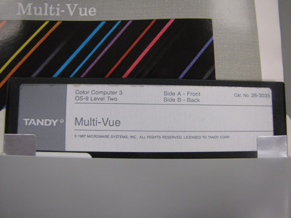 Tandy OS-9 Level 2 Multi-Vue Software & Manuals Binder 5.25" Disk CoCo 3 -MZ23