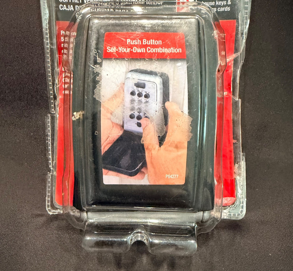 MasterLock Wall-Mount Lock Box Push Button Set Your Own Combo BLK 5423D NEW Open