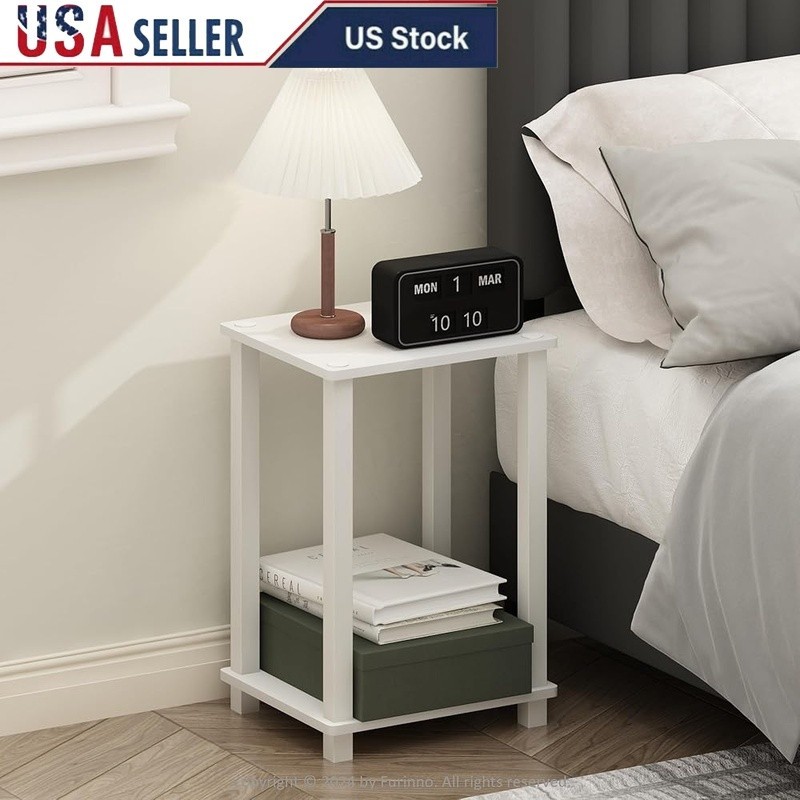 Minimalist Nightstand Open Shelf Compact Bedside Table Bedroom Dorm New