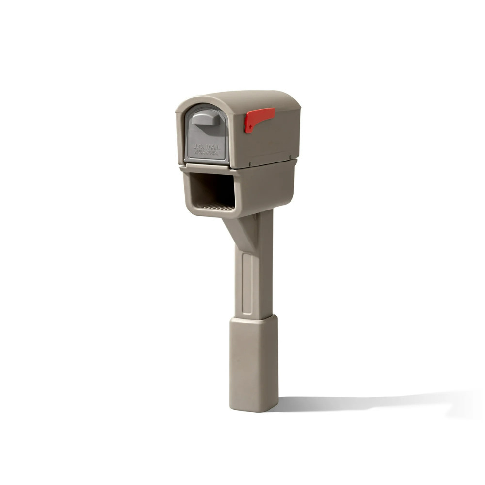 Step2 MailMaster Express Plus Mailbox, Mocha Brown, Durable Plastic, Post Mount