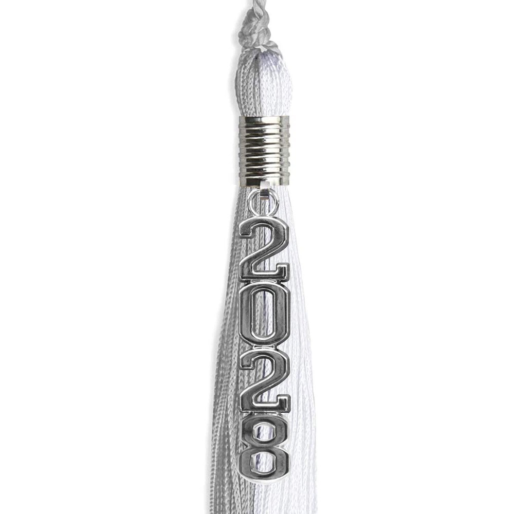 Endea Graduation Grey/White Tassel With Silver Stacked Date Drop