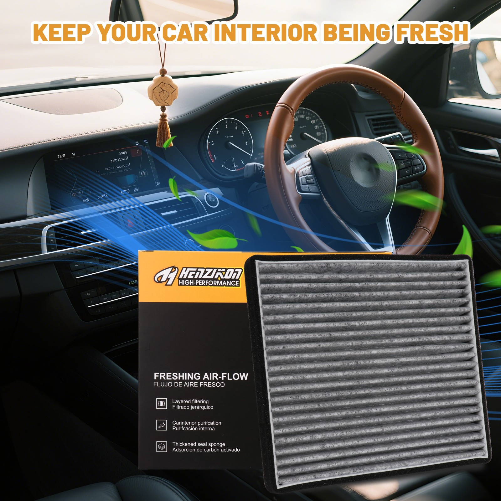Combo Set Engine and Carbonized Cabin Air filter fits Toyota Corolla & Matrix