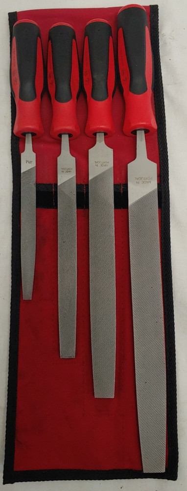 Snap-On 4pc Instinct Soft Grip Handle Half Round File Set - SGHBF400A