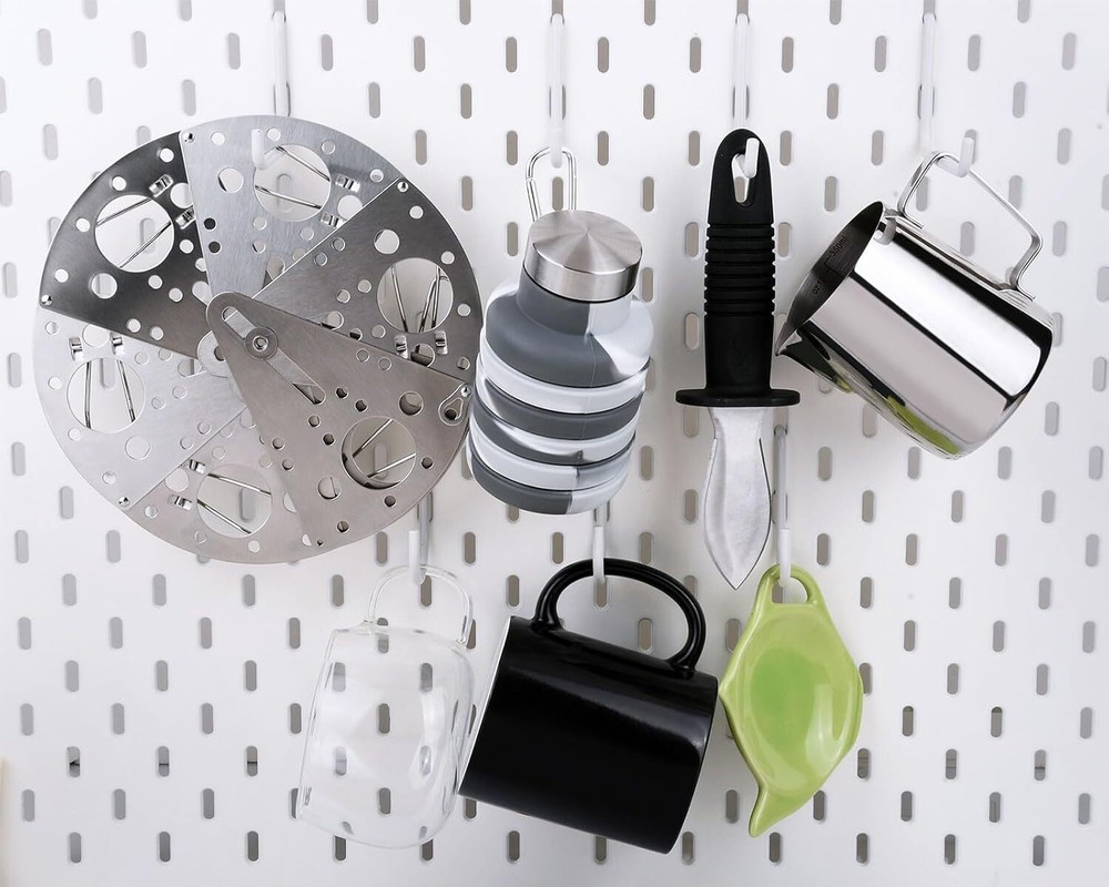 Pegboard Hooks Compatible with IKEA Skadis 12 Pack Accessories (Include 6 L