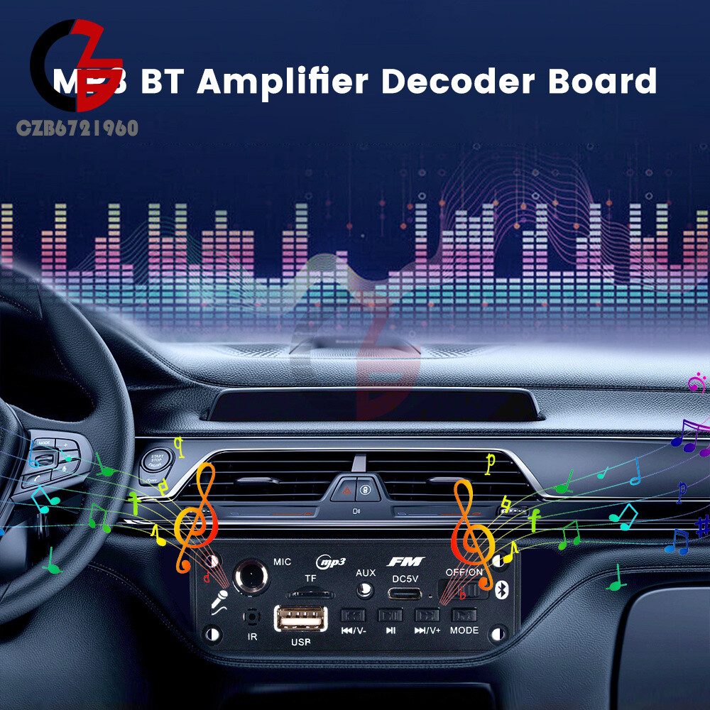MP3 Bluetooth5.3 Power Amplifier Decoder Board USB TF FM Radio 2*3W Audio Player