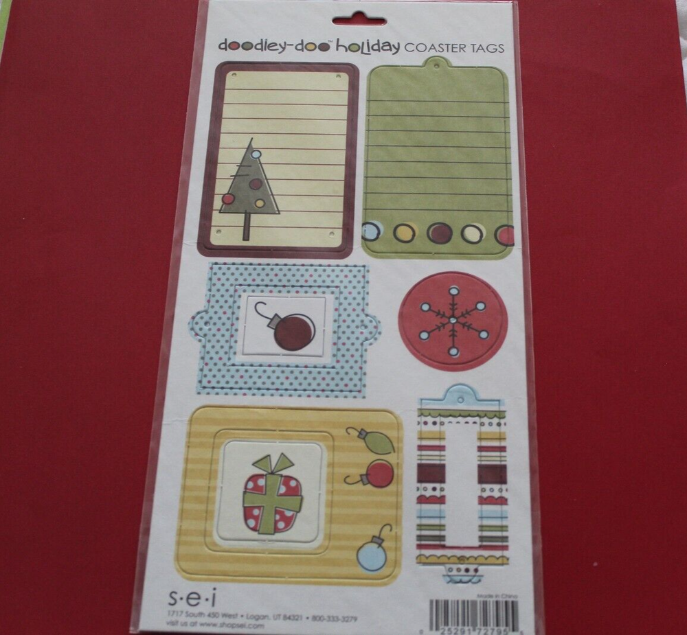 S-E-I "Doodley Doo Holiday Chipboard Tags" RARE