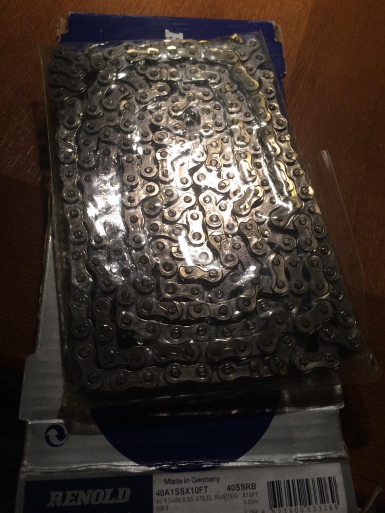 NEW RENOLD 40SSRB ROLLER CHAIN 10FT.