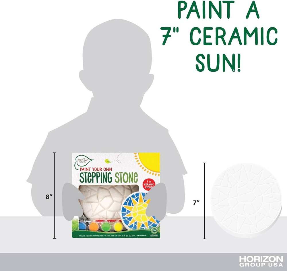 Creative Roots Mosaic Sun Stepping Stone Kit, Includes 7-Inch Ceramic Stepping S