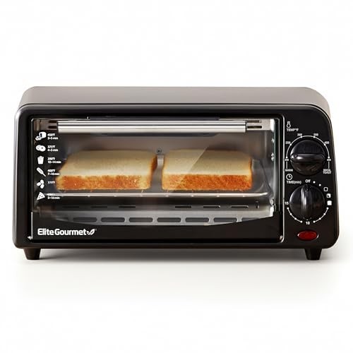 Compact 2-Slice Toaster Oven with Timer & Adjustable Temp - Bake, Broil, Toast