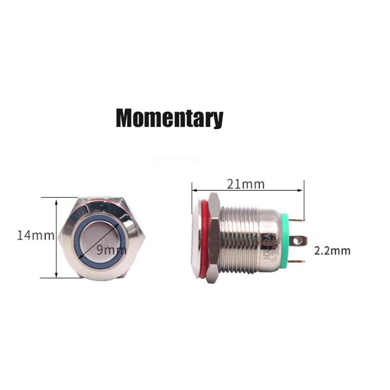 12mm Latching or Momentary Round Push ON/OFF POWER Button Switch Mulitcolour