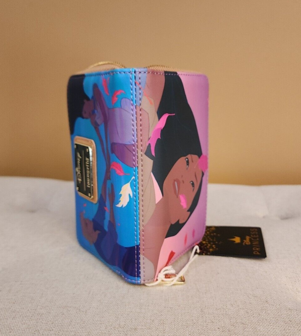 Loungefly Disney Pocahontas Princess Scenes Wallet Zip Around NEW