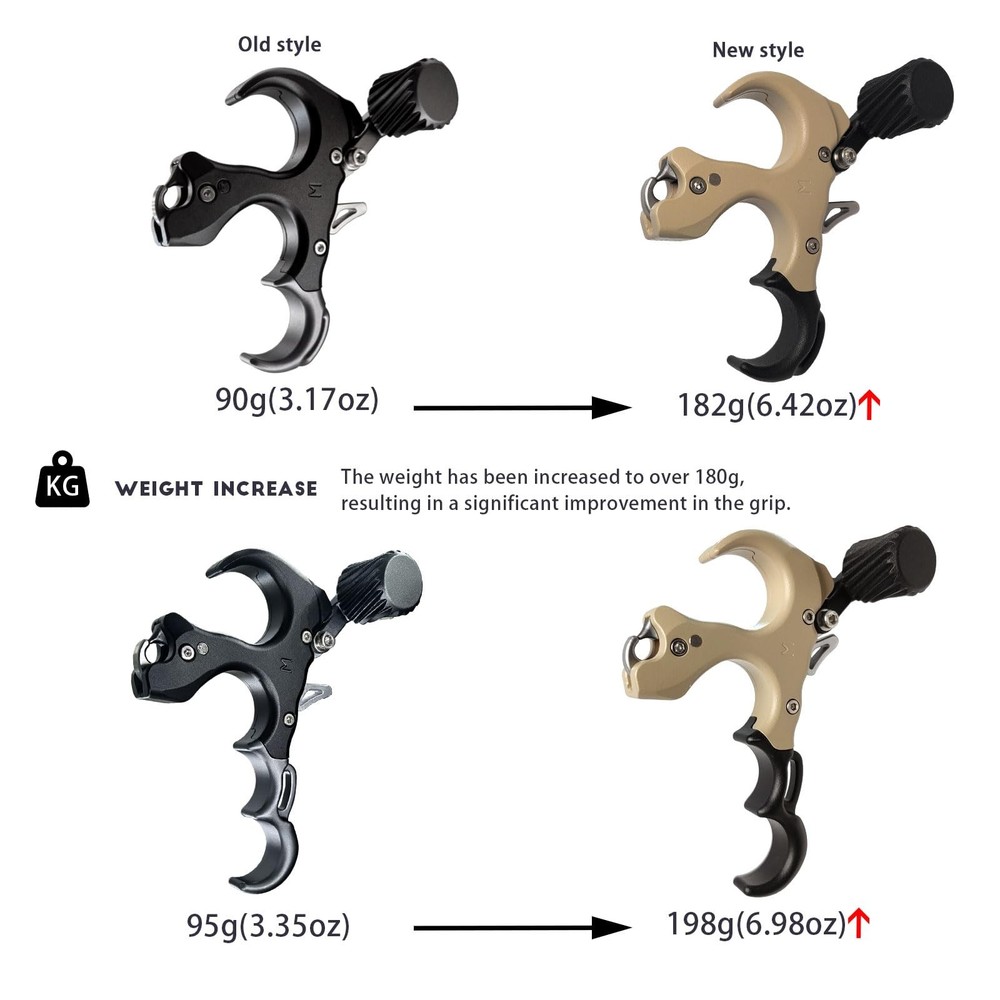 Thumb Release for Compound Bow,Copper Material Archery Release Aids,3 or 4 Fi...