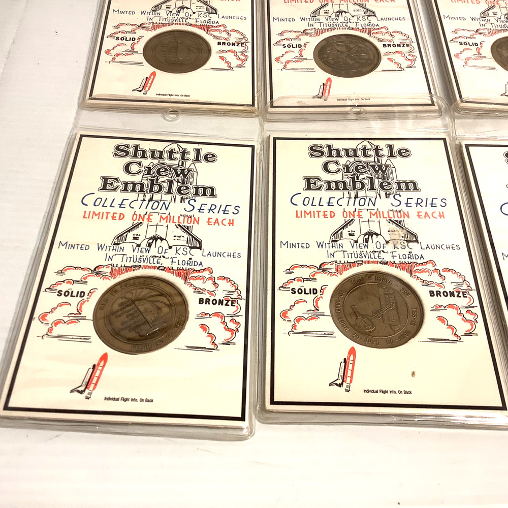 Shuttle Crew Emblem Collection Series Solid Bronze Lot(6) NASA